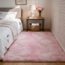 Mother's Day . Wedding Gift | Spring/Summer Soft Long Carpet, Bedroom/Living Room Suitable, Pink Tie-Dye Fluffy Shaggy Bedside Rug, Long Plush Non-Shedding, Girls Room Home Decor - Multicolor - View 14