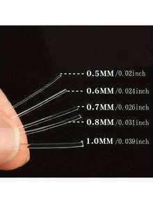 1pc, 328 Ft Elastic Beaded String 0.5-1mm Clear Elastic Thread For DIY Bracelet & Necklace - Multicolor - View 3