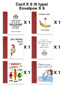 12pcs Funny Birthday Greeting Cards With Envelopes, Humorous Birthday Party Invitations, Birthday Gift Decorations, Suitable For Family, Friends, Colleagues Gatherings - Merah - View 17