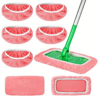 Reusable Ultra-Fine Fiber Mop Pads, Suitable For Robot Vacuum Cleaners, Wet/Dry Flat Mop Replacement Covers, Washable Mop Cloths For Surface/Hardwood Floor Cleaning (Mop Not Included)