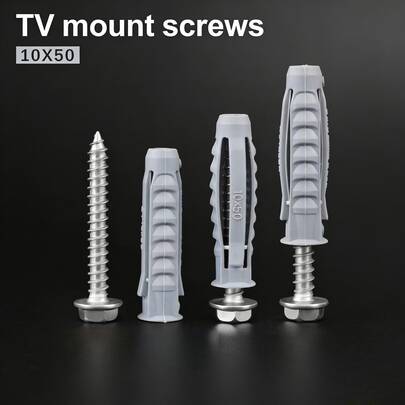 20个塑料膨胀塞，四面体膨胀锚栓，电视支架垫圈，油烟机螺丝，10*50