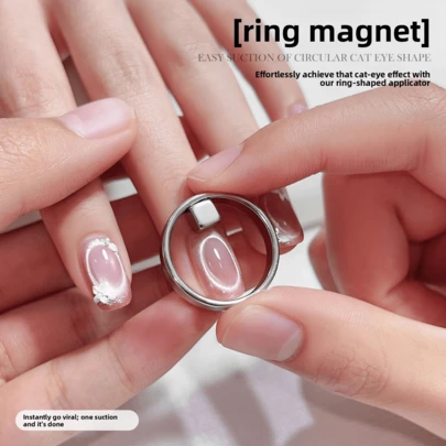 klimonla Dụng cụ vẽ móng nghệ thuật 3D hình tròn từ tính, vòng từ tính tạo hiệu ứng mắt mèo, được thiết kế đặc biệt cho móng tròn, lựa chọn lý tưởng cho các tiệm làm móng. Giúp tạo hiệu ứng mắt mèo nhanh chóng [Dành cho người yêu thích tự làm, cũng là món quà Ngày của Mẹ hoàn hảo - Bộ dụng cụ vẽ móng nghệ thuật từ tính đơn giản và dễ sử dụng]