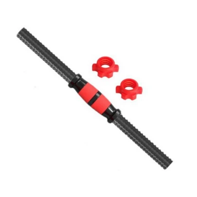 1 Set Barra de mancuerna de goma profesional para fitness, de 40 cm de longitud, con revestimiento de goma antideslizante y estructura metálica resistente, incluye tuercas y conectores universales, admite ensamblaje de combinación de 1/2/3 piezas, se puede ensamblar de forma flexible en mancuerna o barra, adecuado para fitness en el hogar, entrenamiento en el gimnasio, entrenamiento de fuerza y otros escenarios, un accesorio práctico para que los entusiastas del fitness construyan un equipo con peso personalizado.