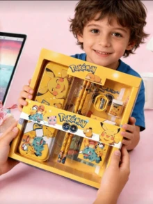 Authorized By Cartoon Character Style Stationery Gift Box Set, Including Pencil, Notebook, Pencil Sharpener, Pencil Case, Ruler And Eraser,Crayon - Multicolor - View 1