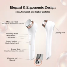 Heated & Cooled Eye Massager, Constant Temperature Heating, Quick Freezing, Eye Massage Device, Eye Care Instrument, Promotes Blood Circulation, Enhances Absorption Of High-End Skincare Products. Gift For Women - White - View 5