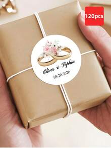 1-120 miếng dán cưới tùy chỉnh - Nhãn cưới tùy chỉnh, nhãn dán đính hôn, nhãn dán hình nhẫn cưới cá nhân hóa, nhãn dán tên tùy chỉnh, chất liệu chống thấm nước và dầu, 4 kiểu dáng, hoàn hảo cho thẻ quà tặng, hộp bánh, quà lưu niệm cưới, gói quà cưới, trang trí tiệc, lãng mạn, keo dính chắc chắn, tinh tế, phong cách, quà tặng lý tưởng cho các cặp đôi, chồng, vợ, bạn bè, gia đình, cô dâu chú rể, tuyệt vời cho mùa cưới, tiệc đính hôn. - Nhiều màu 1 - Xem 38