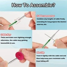 Tunisian Crochet Hooks Set With Cable, 6-Inch Aluminum Interchangeable Crochet Hooks 3mm-10mm, Long Crochet Hooks, Lightweight, Anti-Twist Swivel Cables, Ergonomic, Multicolor 26 PCS - Multicolor - View 10