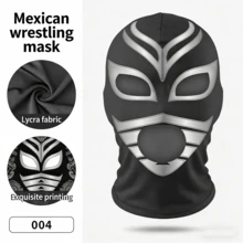 Mặt nạ đấu vật Mexico cho tiệc hóa trang, mặt nạ chiến đấu bằng lụa sữa in hình anh hùng hài hước. - Nhiều màu - Xem 7