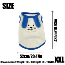GDTME Cute Cartoon Dog Vest Breathable Pet Tank Top With Blue Trim D-Ring Leash Hole Summer Pet Outfit For Small Dogs Cats Puppy Kitten Daily Walks Casual Wear Pets Pet Clothes Dog Stuff Dog Supplies - Blue - View 9