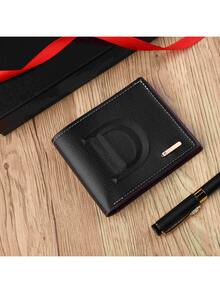 1 pieza Billetera clásica de hombre con pliegue doble, superficie estampada con logotipo de letra D, diseño de pliegue doble ligero, minimalista y elegante, equipada con múltiples ranuras para tarjetas y un gran compartimento para efectivo, que acomoda fácilmente tarjetas bancarias, identificación, efectivo y documentos, adecuada para ir al trabajo, viajes de negocios y otros escenarios diarios - Multicolor - Ver 10