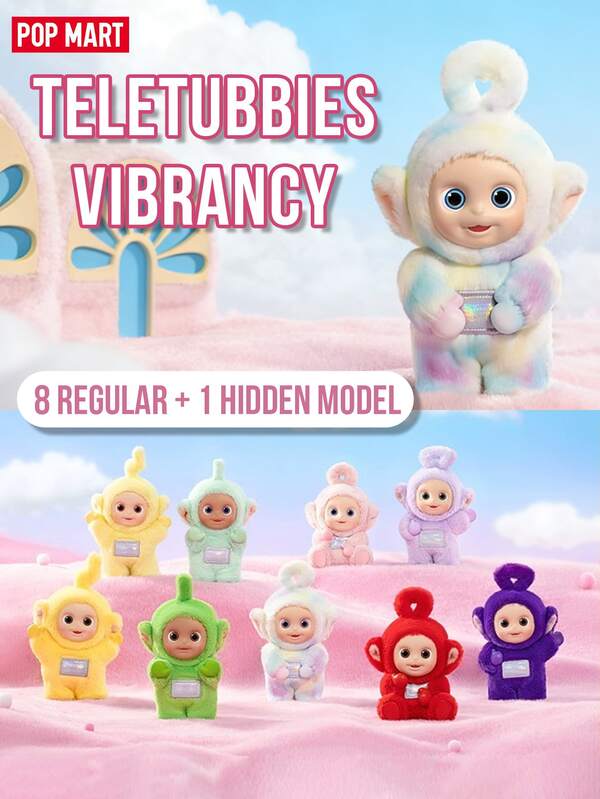 Pop Mart Popmart Teletubbies Vitality Series Blind Box - 8 Regular Versions + 1 Hidden Version, Featuring The Nostalgic Teletubbies IP With Fresh And Soft Color Aesthetics, Presenting Classic And Dreamlike Candy-Colored Styles Made Of Delicate Plush Material, Suitable For Teletubbies Fans, Nostalgic Collectors, Blind Box Enthusiasts, And Gift Seekers, Ideal As Birthday, Holiday, Or Sentimental Collectible
