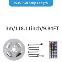 Bộ đèn LED dây RGB 3535 44 phím điều khiển từ xa hồng ngoại 4V USB, 8 chế độ chiếu sáng & 6 hiệu ứng tùy chỉnh DIY, đèn đổi màu linh hoạt tạo không khí cho phòng ngủ, phòng chơi game, phòng khách. - Bộ điều khiển từ xa hồng ngoại 44 phím cho dải đèn LED RGB 3535 (cấp nguồn qua USB) - Xem 16