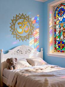 Om 符号墙饰、铁艺金属 Om 符号墙饰、灵性瑜伽工作室挂饰、冥想室艺术、金属 Om 符号墙雕、禅宗礼物 - 產品色 - 查看 7