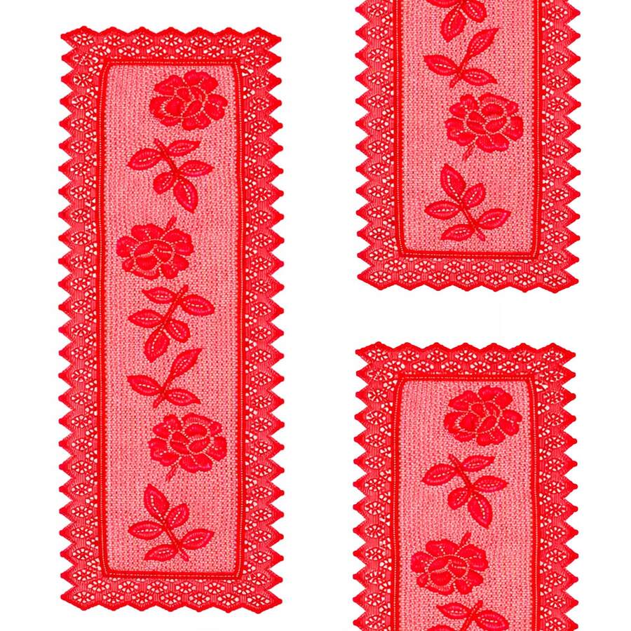 Caminho De Mesa Varias Cores Lindo 1,48 X 0,38 - Vermelho - Visão 1