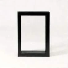 1 khung ảnh gỗ hai mặt, đen trắng, kích thước 3x3.5/4x4/4x6/5x7/6x6/6x8/8x8/8x10 inch/A4, khung gỗ cổ điển với mặt kính acrylic dày độ phân giải cao, khung để bàn độc lập, thích hợp để đựng ảnh, mẫu cây cảnh, trang trí bàn làm việc. - Nhiều màu - Xem 10