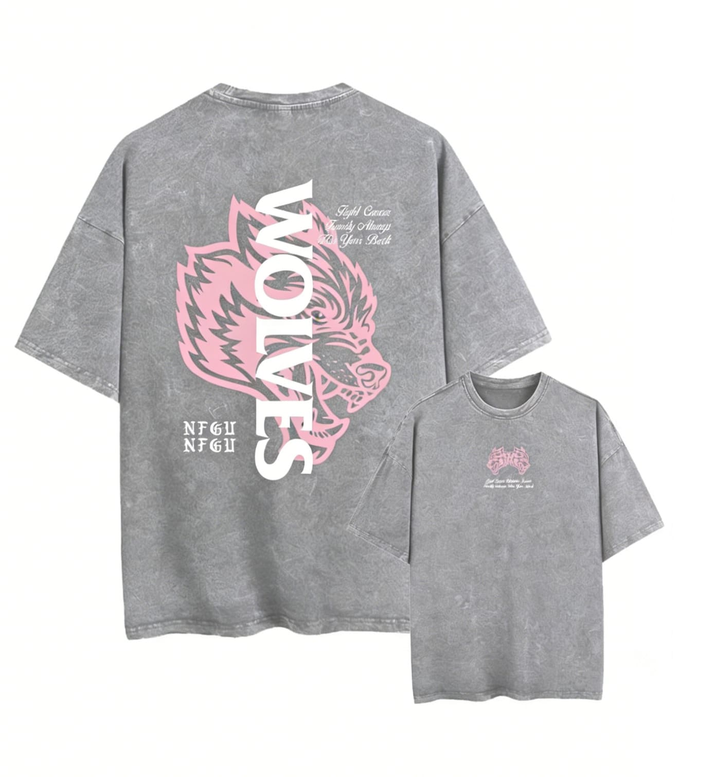 2026Darc Wolf Print Vintage Washed Men's T-Shirt, Perfect For Fitness And Weight Training, Loose Summer Gym T-Shirt, Suitable For Workouts. Loose And Comfortable, Casual And Easy To Wear, High-Quality Wax Printed Cotton Retro Fashion Brand T-Shirt, Men's T-Shirt, Beach Must-Have, Men's Summer T-Shirt, Holiday Gift, Perfect Gift, Valentine's Day Gift - 灰色 - 查看 1