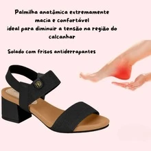 Women's Sandal With Thick Block Heel And Elastic, Orthopedic, Modare Ultraconforto - Lạc đà đen - Xem 4
