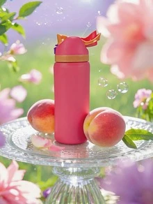 OwaIa Peach Red Large Capacity Stainless Steel Water Bottle,32oz/945ml,With A Straw,Exquisite Appearance,Keeps Drinks Hot Or Cold,Can Hold Iced Drinks And Water,Suitable For Leisure,Work,Sports,Indoors And Outdoors,Suitable For Students And Office Workers,As A Gift.Vacuum Flasks-Everyday Tumbler-Perfect Birthday Gift-Father Day Tumbler - 紅色 - 查看 5