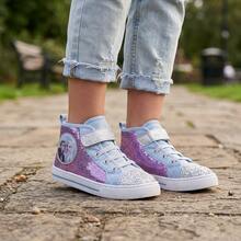 Disney Frozen Anna & Elsa Canvas Sneakers Girls' Fun Character Design Canvas Casual Wear Comfort Fit Durable (Toddler Sizes 7-10/ Little Kid Sizes 11-12) - 紫色 - 查看 8