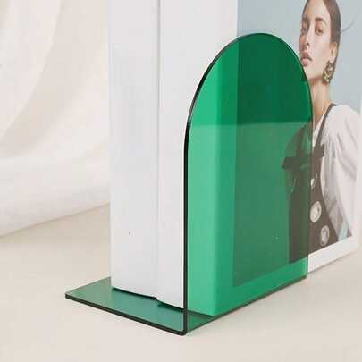 1PC/2PCS Transparent Colorful Acrylic Book Stoppers, Thickened Non-Slip Transparent L-Shaped Desktop Magazine Book Baffles,Desk Organizer, Adjustable Durable And Space-Saving Design For Home, Office, School, Back To School Season