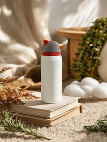 OwI Creamy White Large Capacity Stainless Steel Water Bottle, 32oz/945ml With Straw, Exquisite Look, Insulated For Hot&Cold Drinks/Iced Water, Keeps Warm For 24 Hours,For Leisure Work Sports Indoor Outdoor, Perfect Gift Choice - Creamy White - View 4