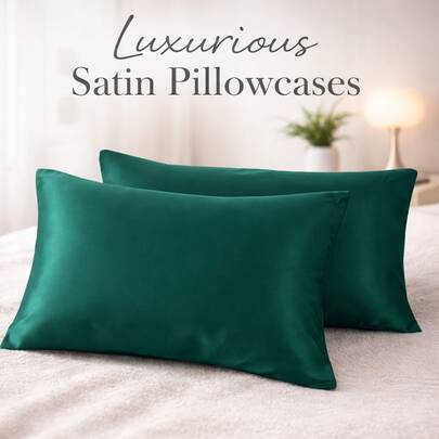 Satin Pillowcase - Similar To Silk Pillowcase, Cooling Pillow Cases 2 Pack, Gifts For Women, Pillows Not Included - Wrinkle, Fade, & Stain Resistant, Valentine's Day Seasonal Offers