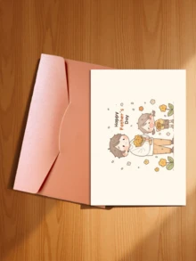 1张父亲节快乐贺卡 / 温馨卡通父亲节贺卡，女儿手捧鲜花，画面温馨感人 / 送给爸爸、爷爷、长辈的父亲节礼物，送给父亲、继父、养父的可爱贺卡，表达感激和爱意 / （包含1张贺卡和1个信封，尺寸：4.3英寸 x 6.3英寸） - 款式二 - 查看 12