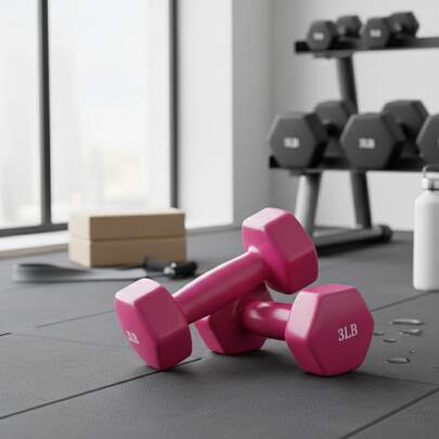 2piezas Mancuernas Pesas Hexagonales para Gym y Ejercicio Rehabilitación