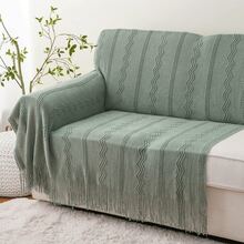 Lightweight Knitted Blanket, Suitable For Camping, Air-Conditioned Rooms, Shawl, Spring/Summer - Mint Green - View 7