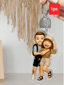 1-4Pcs Custom Acrylic Keychains,Exclusive Photo Keychains Designed Just For Couples. Create A Truly Unique And Cherished Keepsake With Our Personalized Gifts And Mementos For Couples. Choose From A Wide Array Of Customizable Designs, Feature Your Favorite Shared Photo, And Craft A One-Of-A-Kind Token Of Your Affection. - Multicolor - View 15