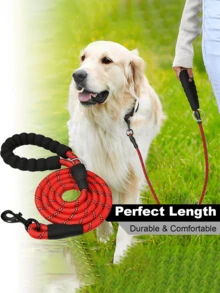 1 Set Black Cat & Dog Reflective Leash, Pet Walking Leash For Dogs & Cats, 2pcs - Black - View 1