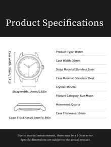 Fossil ES5167 女士优雅腕表 - 不锈钢表壳和表带，矿物玻璃，50米防水，象牙色表盘 - 金色 - 查看 6