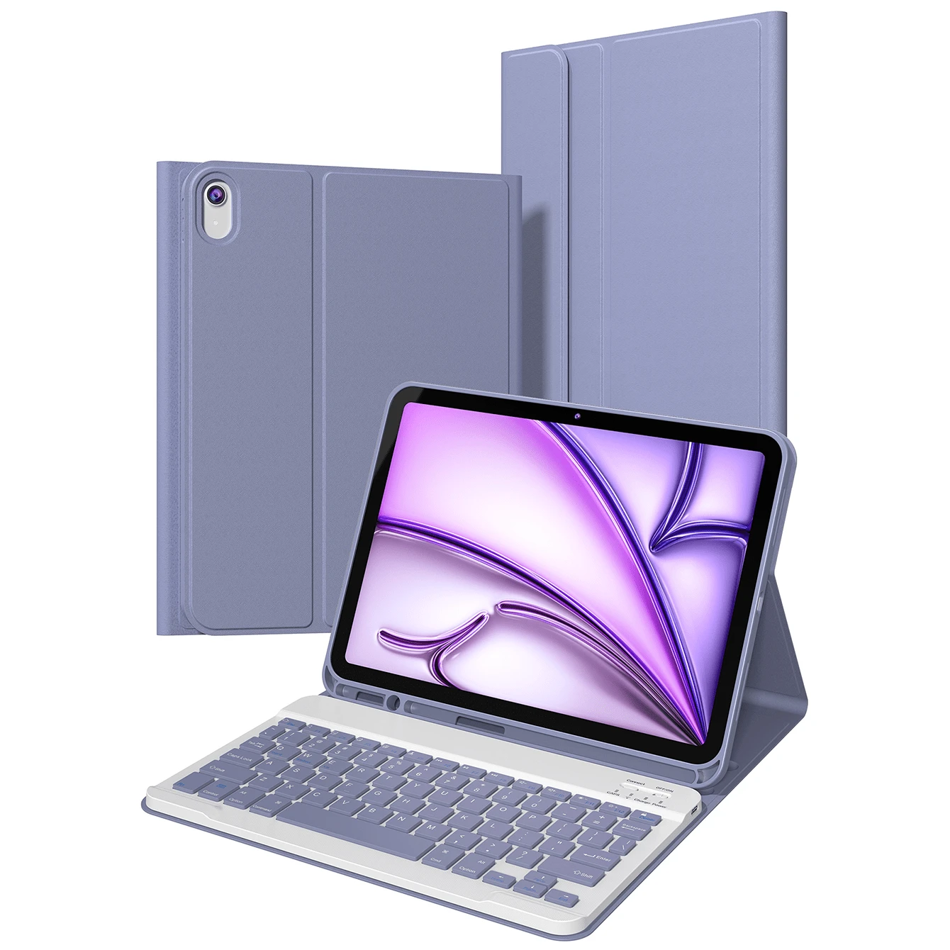 Keyboard Case For IPad (A16) 11th Generation 10th Generation, 7th/8th/9th, Air 4th/5th/(M2) 2024 / (M3) 2025, Pro 11 (2018/2020/2021/2022) With PU Leather Cover, Detachable Wireless Keyboard Battery 150mAh & Built-In Pencil Holder,