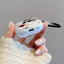 透明TPU猫咪主题耳机保护套，带D形环，兼容 4/4 Pro、耳机以及 Pro 2和3的保护套。 - 彩色 - 查看 3