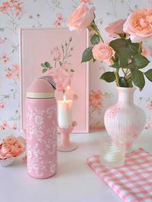 OwI(Lace Pink)Drink Insulated Stainless Steel Outdoor Sports Water Bottle,Travel Water Bottle,32oz/945ml Large Capacity Car Ice Cup,Double Vacuum Bicycle Ice Cup,Bicycle Water Bottle - Lace Pink - View 4