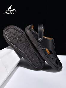 Salkin Men's Casual Sandals, Summer Outdoor Beach Slippers, Dual-Wear Breathable Non-Slip Hiking & Leisure Sandals - Black - View 4