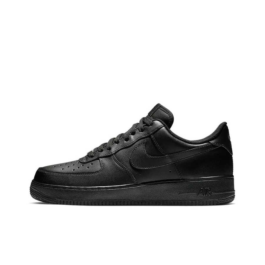 Nike 1 07, Made Of Cowhide Leather, Classic Retro Style, Shock-Absorbing, Breathable, Supportive Low-Top Sneakers, Men's, Black. - Black - View 1