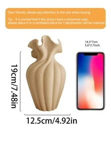 1pc Matte Black Sculptural Flower Pot, Modern Decorative Vase, Suitable For Home Decor, Living Room Tabletop, A Great Gift For Loved Ones - 1PC - View 9