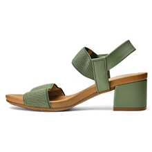 Women's Sandal With Thick Block Heel And Elastic, Orthopedic, Modare Ultraconforto - 橄欖綠 - 查看 5