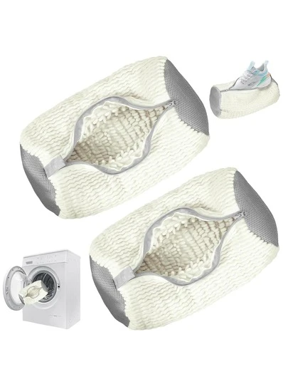 1 túi giặt giày bền chắc 360°, túi giặt máy đặc biệt giảm tiếng ồn và chống biến dạng, túi giặt tái sử dụng kèm dụng cụ vệ sinh rời và chức năng phơi khô, phù hợp với giày thể thao, giày vải, giày trẻ em, giày nam và nữ / Quà Giáng sinh / Đồ dùng phòng tắm