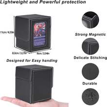 MTG Commander Display Window Card Case - Leather Card Storage Box Holds Up To 100 Double-Sided TCG Cards - Multicolor - View 3