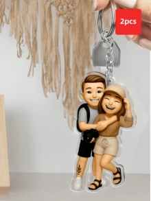 1-4Pcs Custom Acrylic Keychains,Exclusive Photo Keychains Designed Just For Couples. Create A Truly Unique And Cherished Keepsake With Our Personalized Gifts And Mementos For Couples. Choose From A Wide Array Of Customizable Designs, Feature Your Favorite Shared Photo, And Craft A One-Of-A-Kind Token Of Your Affection. - Multicolor - View 12