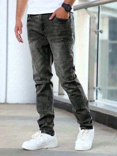 Men's Slim Fit Stretch Distressed Streetwear Cargo Jogger Casual Breathable Pants With Pockets, Suitable For City Walking, Parent-Child Outdoor Activities, All Seasons