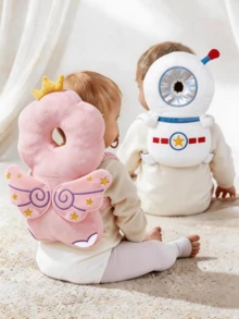 1pc Baby Head Protector Cushion, Head Protection Backpack, Anti-Fall Head Pad, Adjustable Baby Head Protection Pad, Soft & Comfortable, Cute Cartoon Design, Suitable For Baby Walking And Crawling - 1pc Baby Head Pillow - View 2