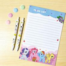 Hasbro 文具纸套装，4款可爱卡通印花横线信纸，卡哇伊信纸和待办事项便签本，适用于日记、学习、粉丝礼物 - 彩色 - 查看 2