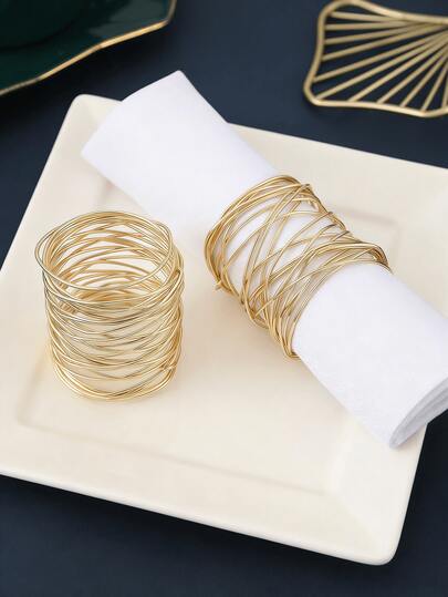 6 pièces Anneaux de serviette faits main, convenant pour la décoration de fête, la table à manger, l'usage quotidien, les rassemblements familiaux - Excellent décor de table