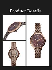 Fossil 女士石英不锈钢三针腕表，不锈钢表壳/玻璃镜面 ES4275 - 白色 - 查看 6