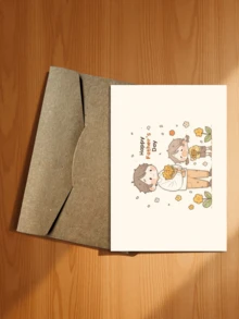 1 Thiệp Chúc Mừng Ngày Cha / Thiệp hoạt hình ấm áp chúc mừng Ngày Cha với hình ảnh dễ thương cha con cùng cầm bó hoa / Thiệp quà tặng Ngày Cha dành cho bố, ông, bố dượng, bố nuôi, thể hiện lòng biết ơn và tình yêu thương (Bao gồm 1 thiệp và 1 phong bì, kích thước 4.3 x 6.3 inch) - Phong cách Hai - Xem 24