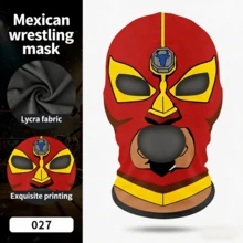 Mặt nạ đấu vật Mexico cho tiệc hóa trang, mặt nạ chiến đấu bằng lụa sữa in hình anh hùng hài hước. - Nhiều màu - Xem 9