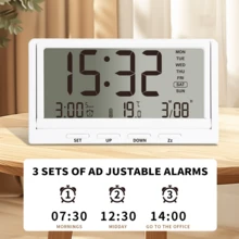 New Foldable Alarm Clock, Transparent Electronic Clock With LED Display, Multifunctional Desktop Temperature & Humidity Monitor, Minimalist Smart Wake-Up Alarm Clock - A - View 4